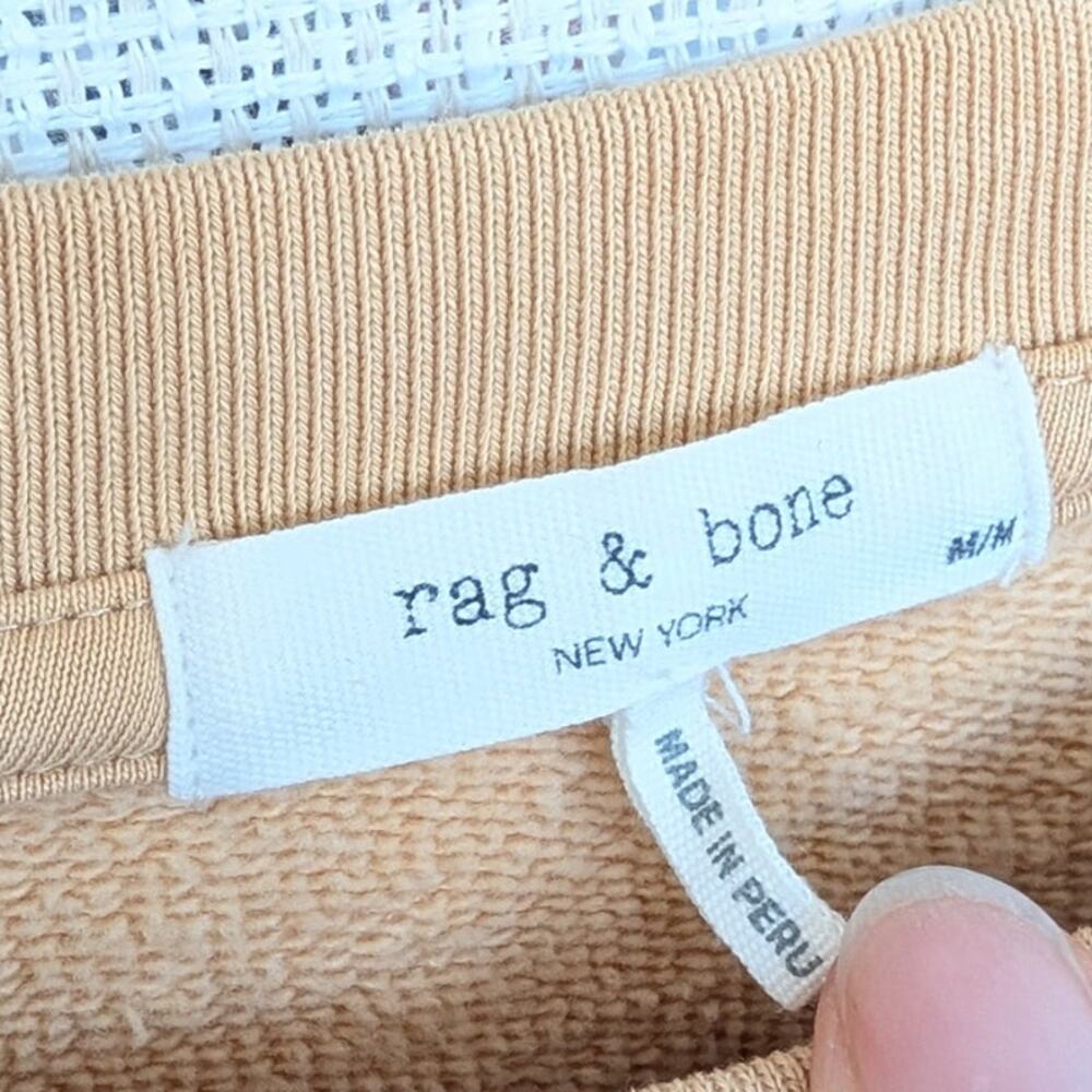 Rag & Bone Sweatshirt Womens M Beige Cotton Logo Crewneck Long Sleeve - Picture 4 of 14